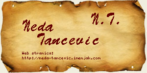 Neda Tančević vizit kartica